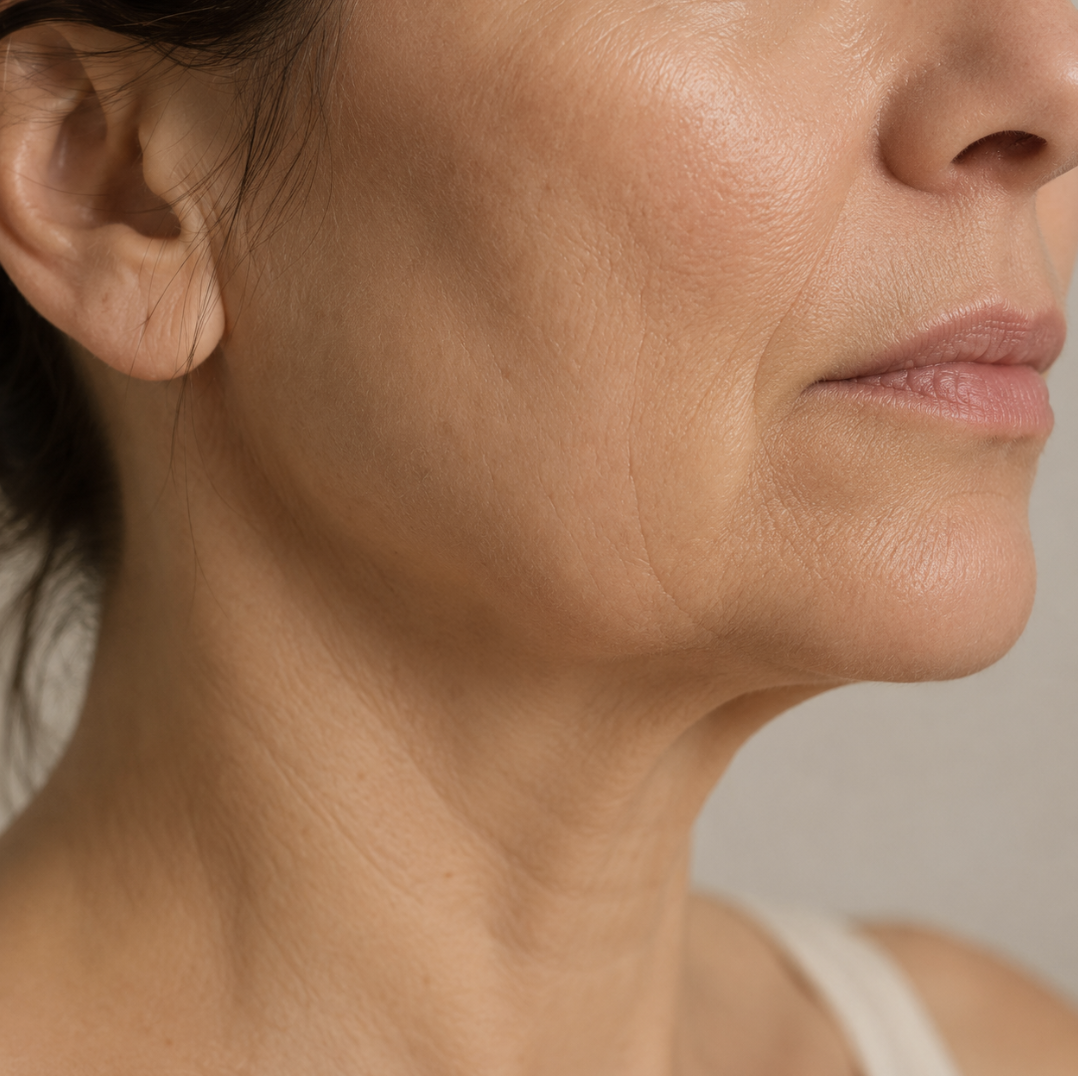Mujer con flacidez facial